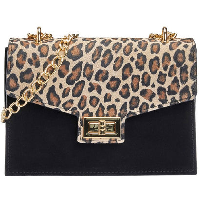 Leopard Print Leather Crossbody Bag