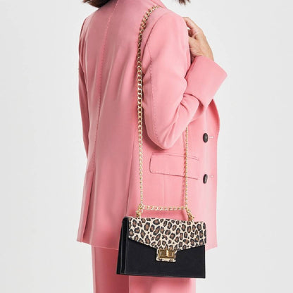 Leopard Print Leather Crossbody Bag
