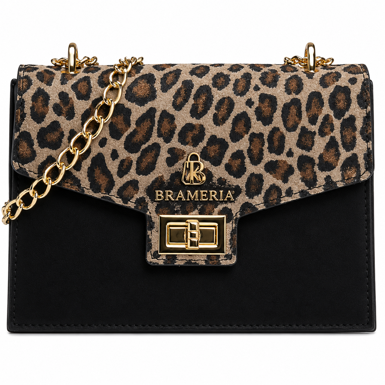 Leopard Print Leather Crossbody Bag
