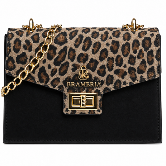 Leopard Print Leather Crossbody Bag