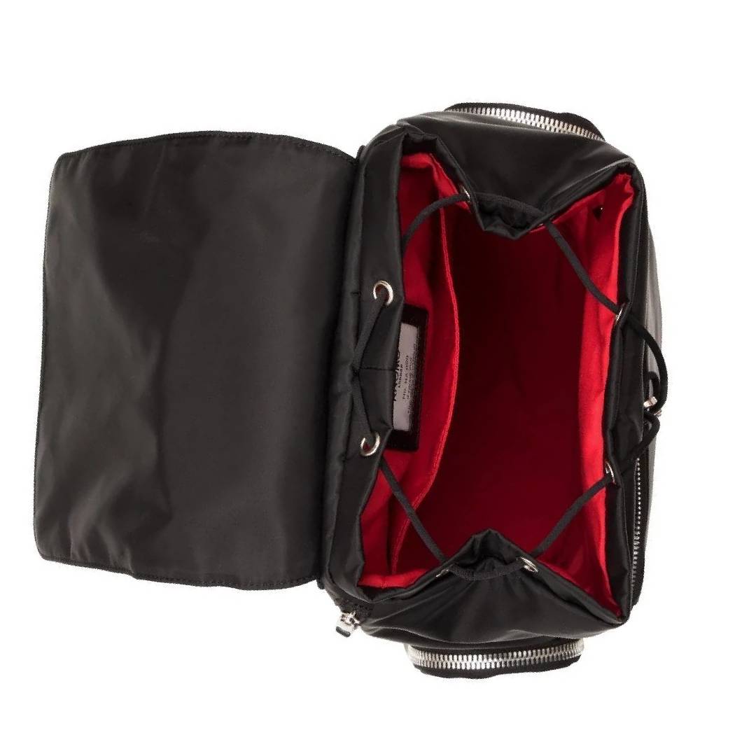 Drawstring Laptop Backpack - Black