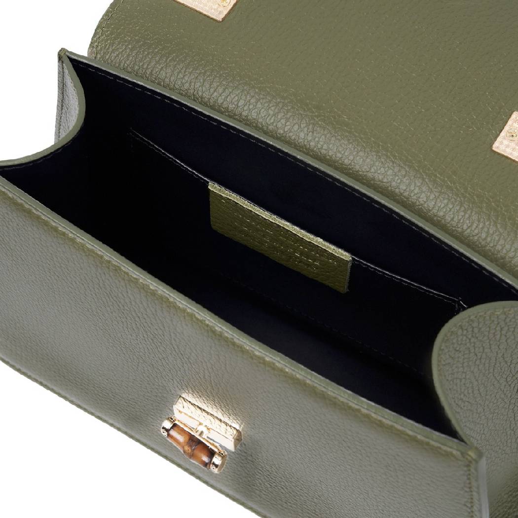 Green Hammered Leather Evening Clutch