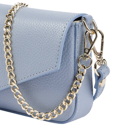 Light Blue Leather Crossbody Clutch