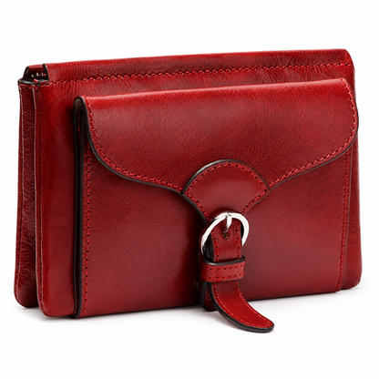 Red Leather Crossbody Bag & Clutch