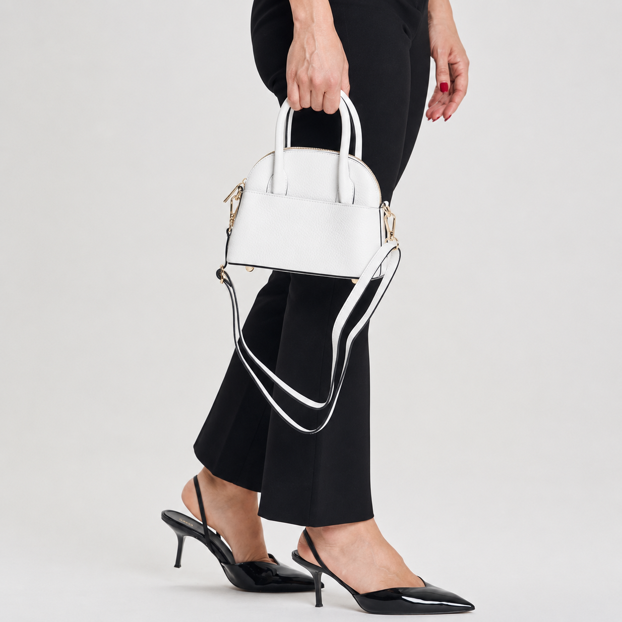 White Leather Mini Handbag