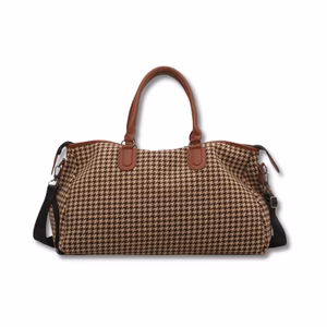 Ellen |Women's Waterproof Leather Plaid Garment Duffle Bag
