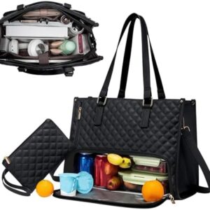 Dual-Compartment Lunch and Laptop Tote for Work Travel and On-the-Go