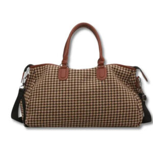 Ellen Women’s Plaid Leather Duffle Bag Waterproof & Spacious